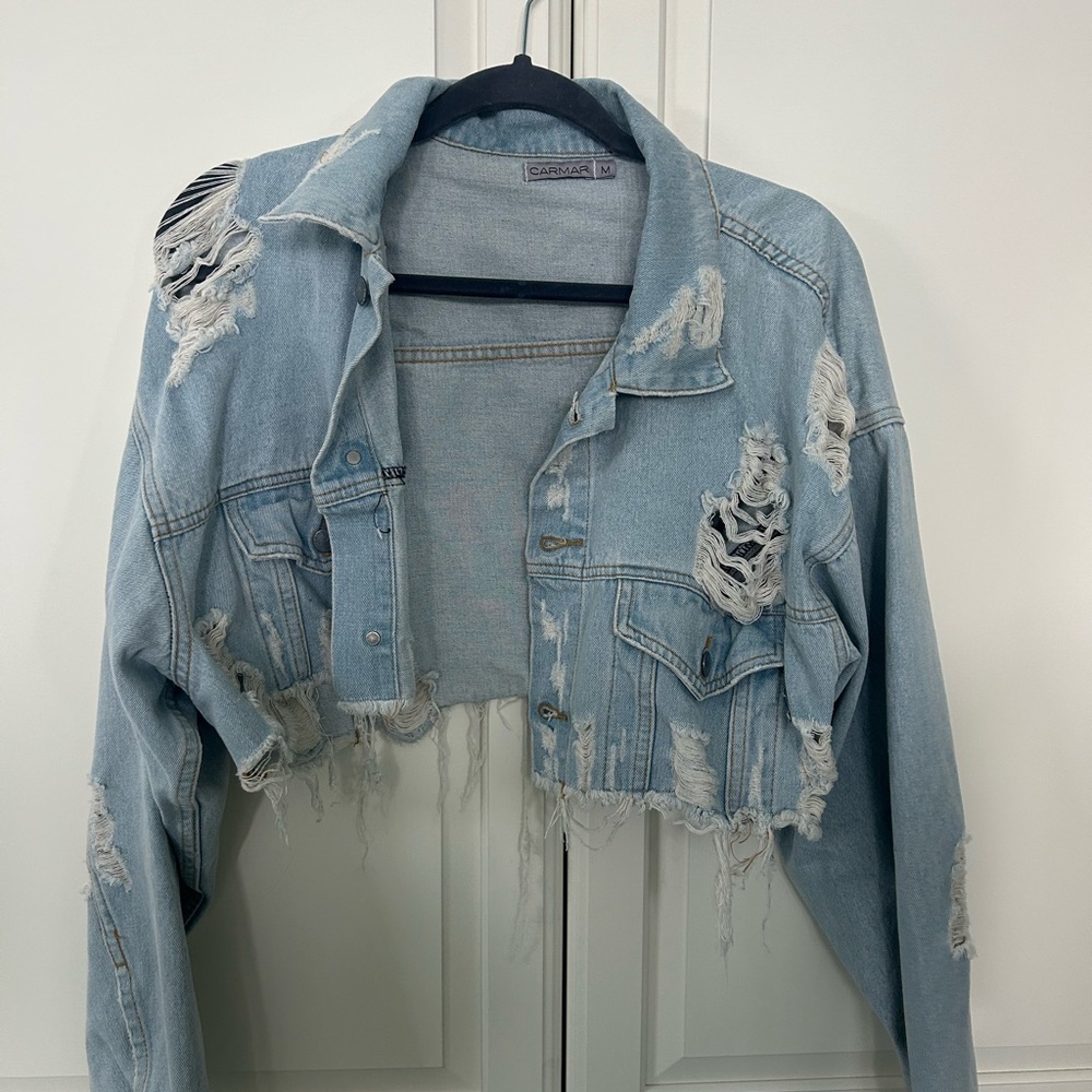 Carmar Light Blue Distressed Jean Jacket